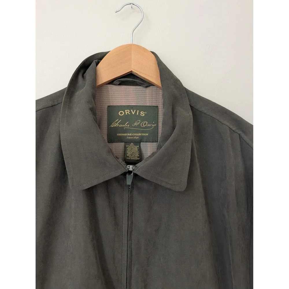 Vintage Orvis Signature Mens XL‎ Bomber Jacket Green Brown 90s Old Money